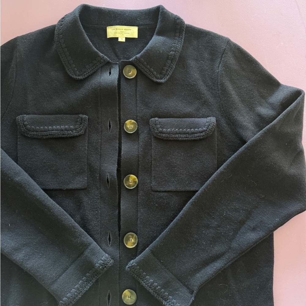 Sezane Betty cardigan navy